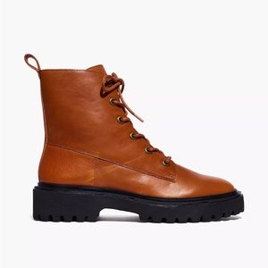 Madewell Rayna Lace-Up Boot in Leather